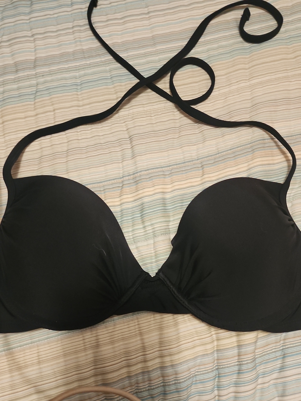 Xhilaration Black Halter Push-Up Swim Bra